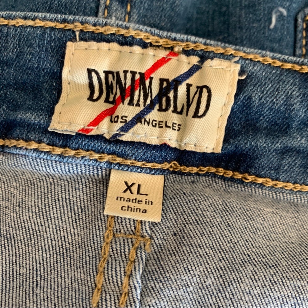 DENIM BLVD Size XL Denim Distressed Jean Skirt - Picture 4 of 5